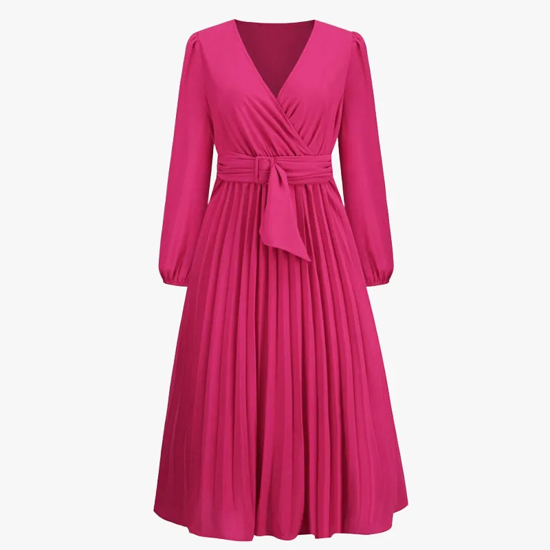 Elegant Midi Dress with Wrap Design