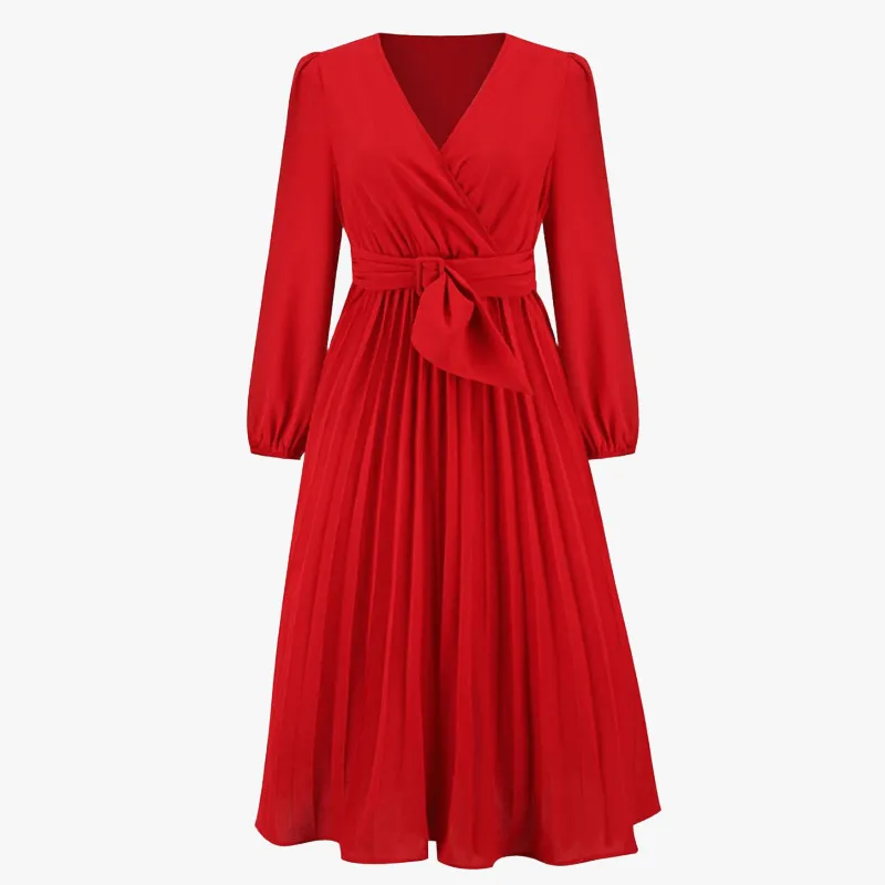 Elegant Midi Dress with Wrap Design
