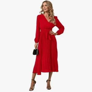 Elegant Midi Dress with Wrap Design