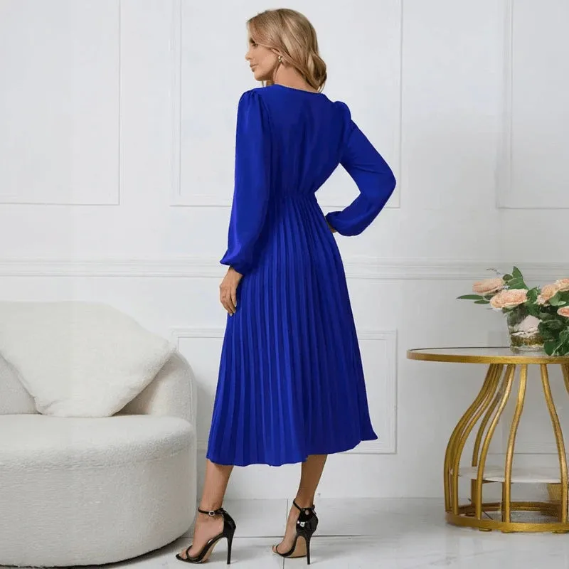 Elegant Midi Dress with Wrap Design