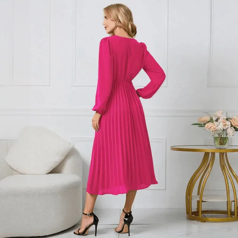 Elegant Midi Dress with Wrap Design