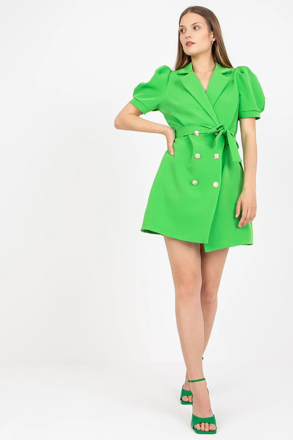 Elegant short sleeves day dress