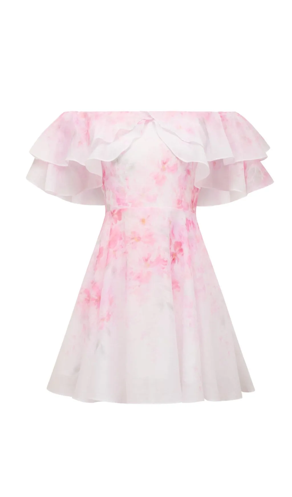 Ellie floral print Ruffle Mini dress in pink