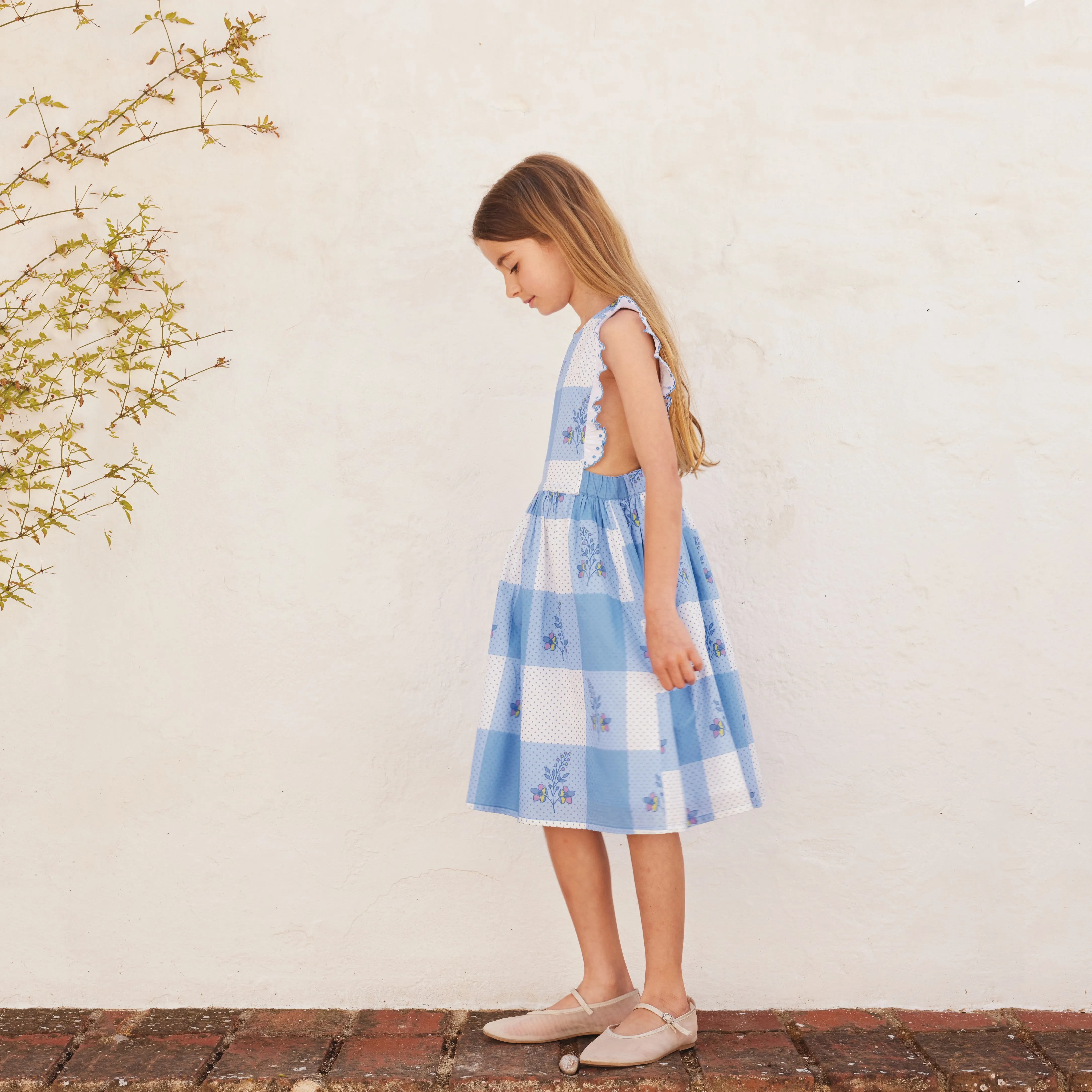 Elsa Apron Dress Atlantic Floral Dot