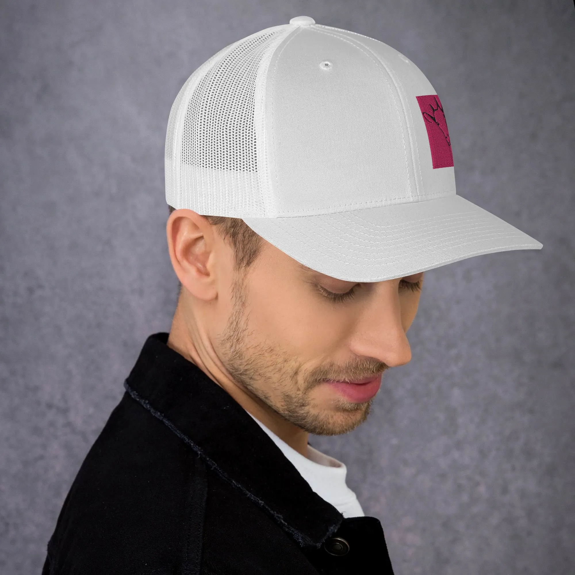 Embroidered Goat Trucker Hat – Classic & Stylish Mesh Cap