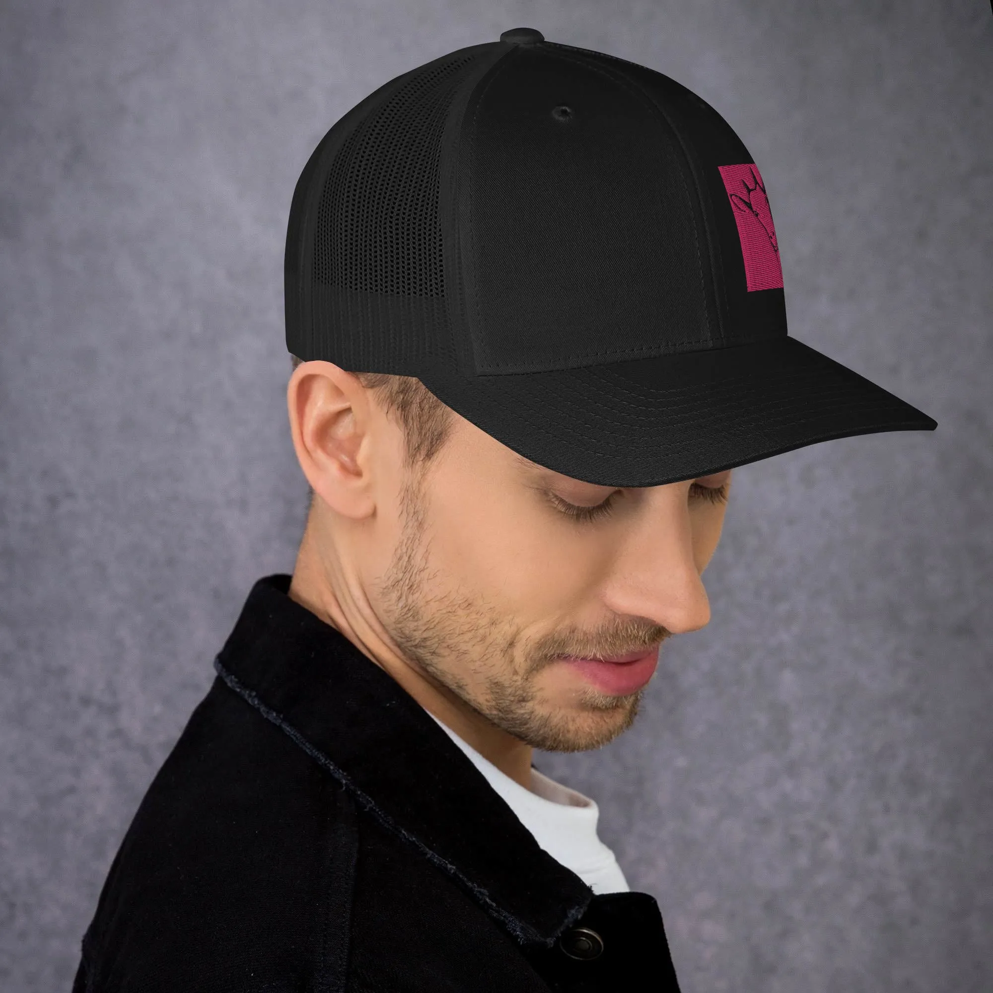 Embroidered Goat Trucker Hat – Classic & Stylish Mesh Cap