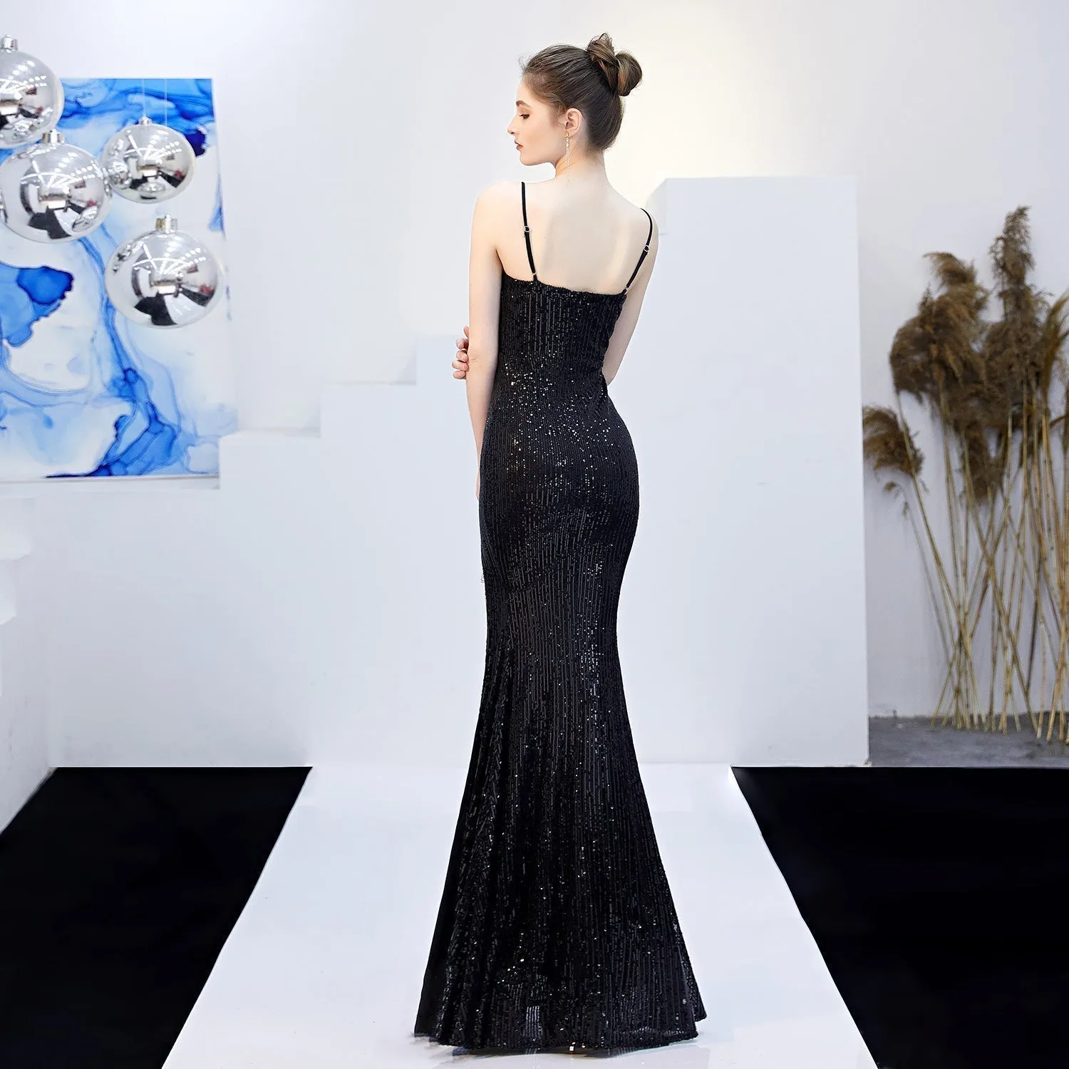 Emma sequined Stylish Formal slit dress