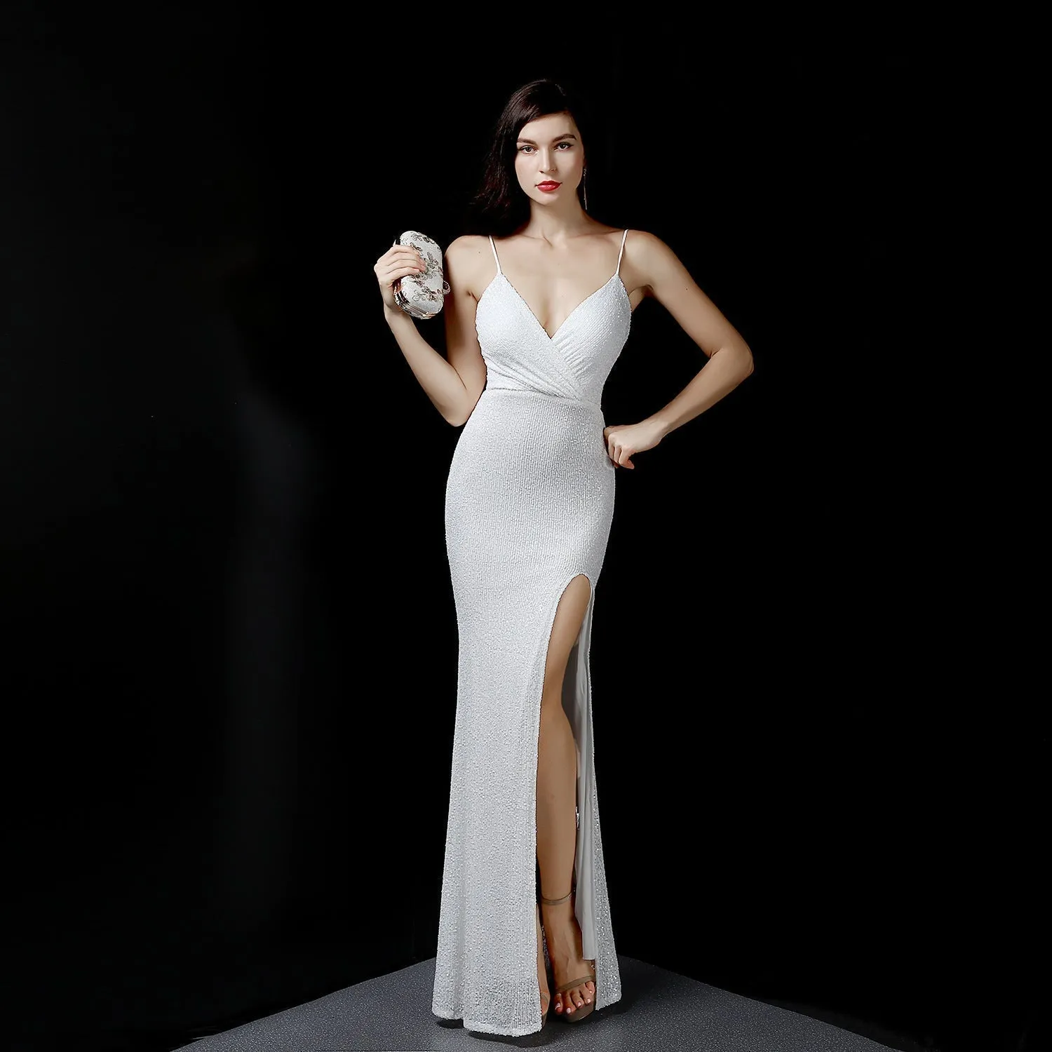 Emma sequined Stylish Formal slit dress