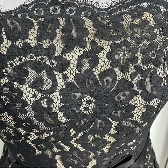 EUC - Neiman Marcus Strapless Lace Dress