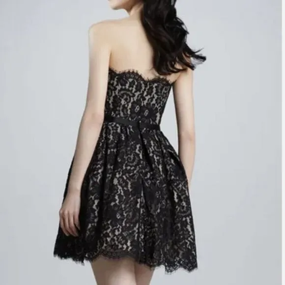 EUC - Neiman Marcus Strapless Lace Dress