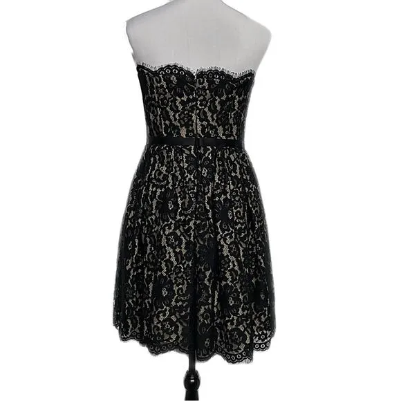 EUC - Neiman Marcus Strapless Lace Dress