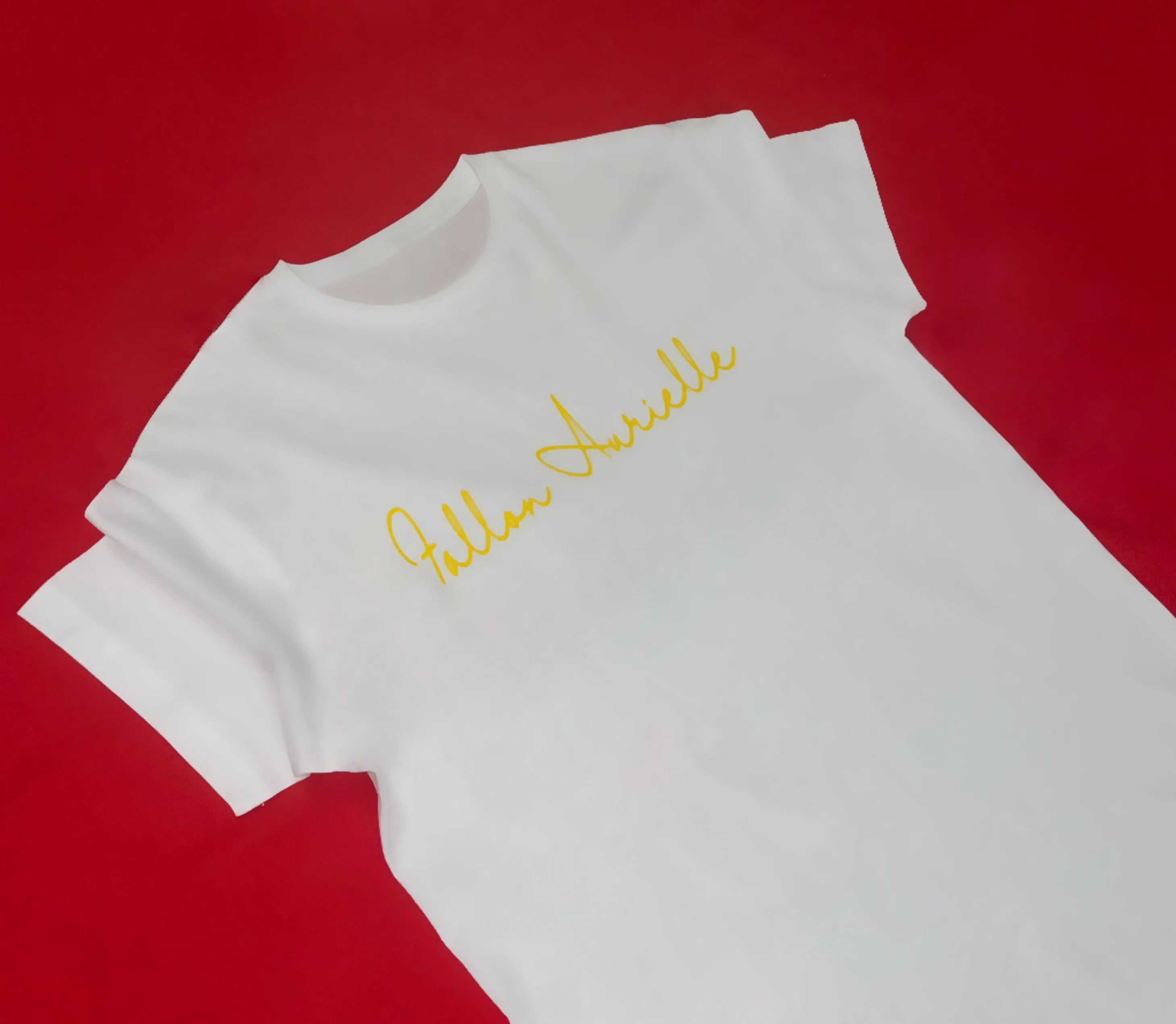 Fallon Aurielle Signature Classic 3 Piece Jogger Set (White & Yellow)