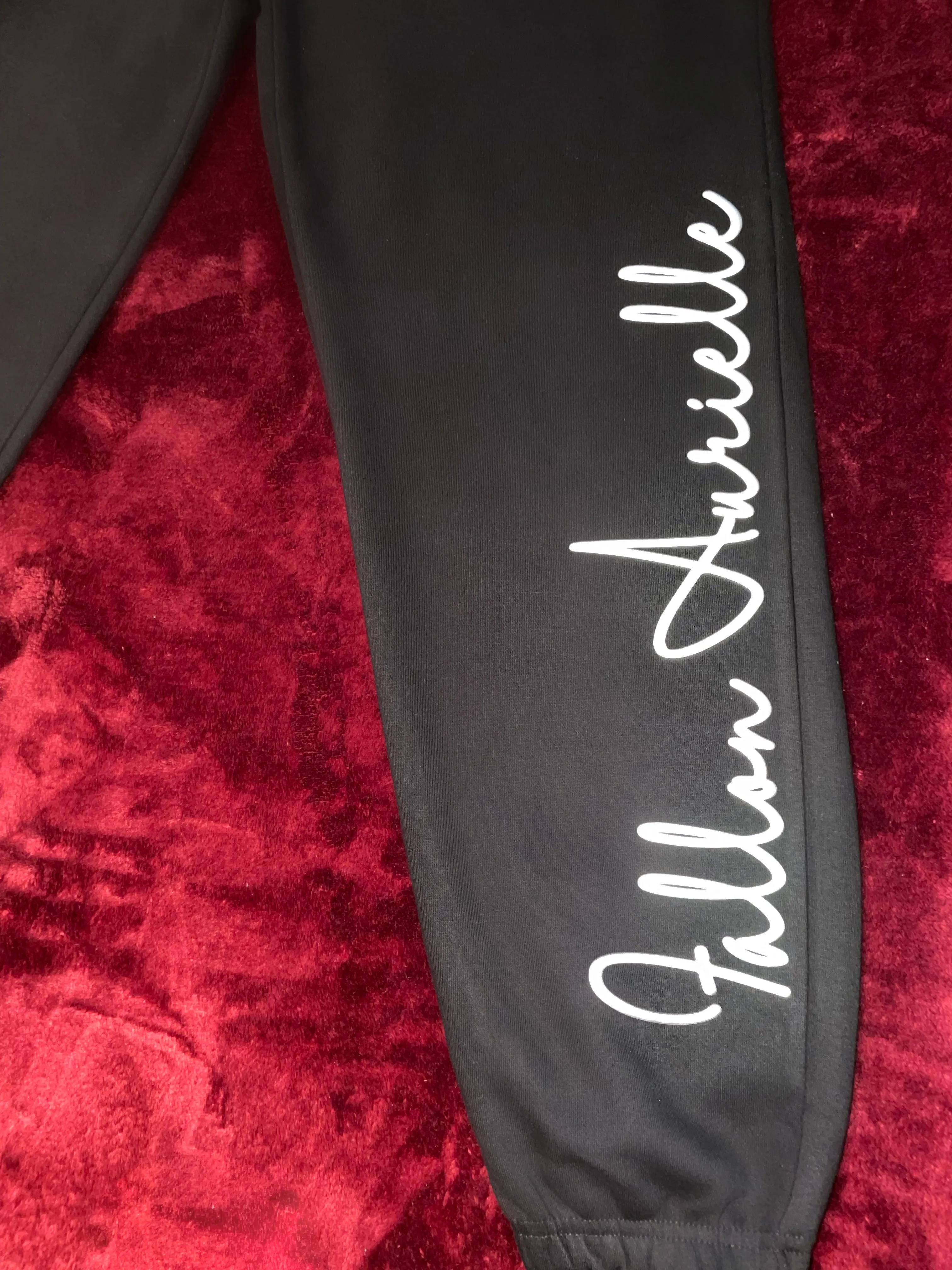 Fallon Aurielle Unisex Signature Scrunch Bottom Joggers (Black & Metallic Silver)