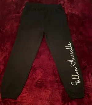 Fallon Aurielle Unisex Signature Scrunch Bottom Joggers (Black & Metallic Silver)
