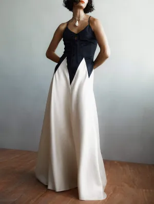 Fashion Contrasting Stitching Slim