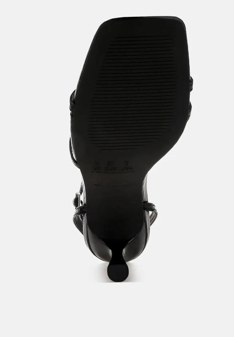 Faux Leather Strappy Sandals By Ruw