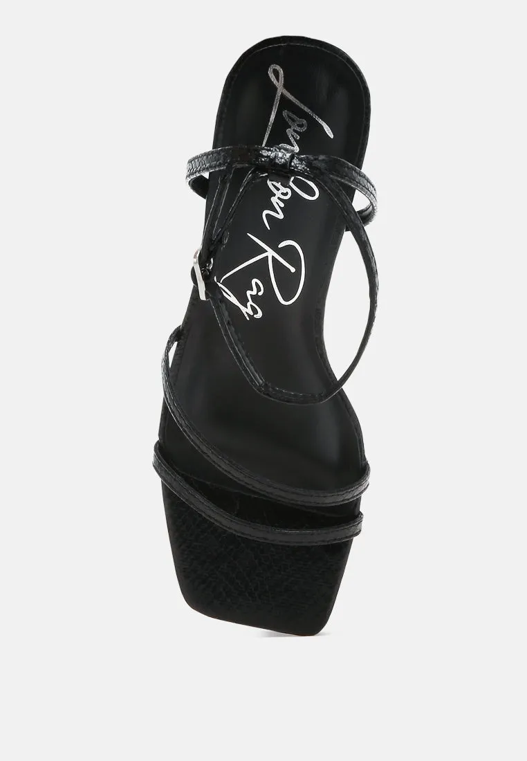 Faux Leather Strappy Sandals By Ruw