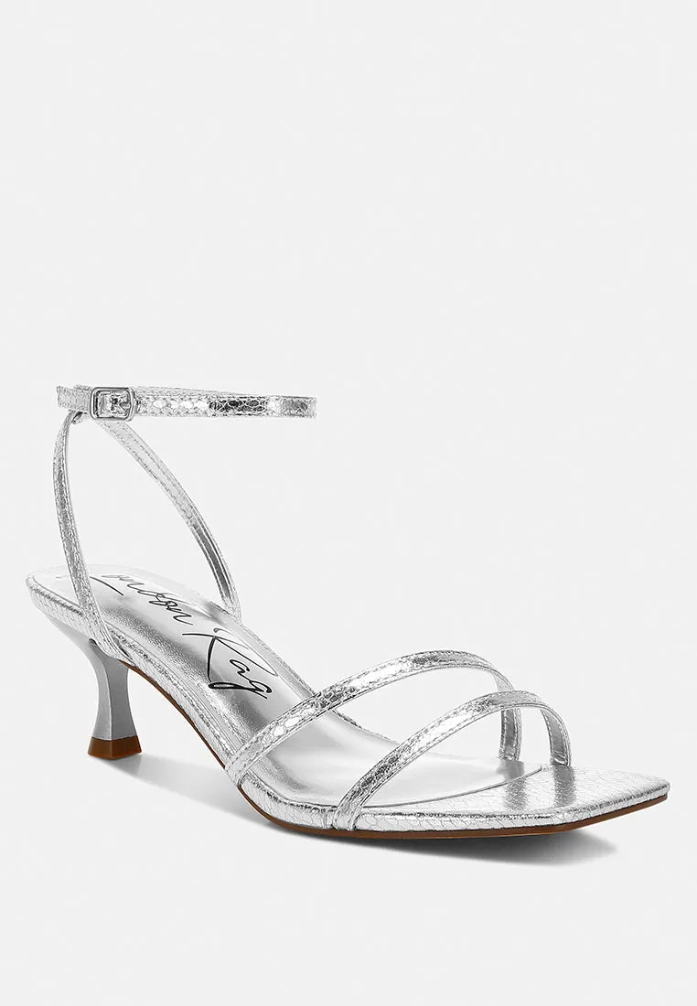 Faux Leather Strappy Sandals By Ruw