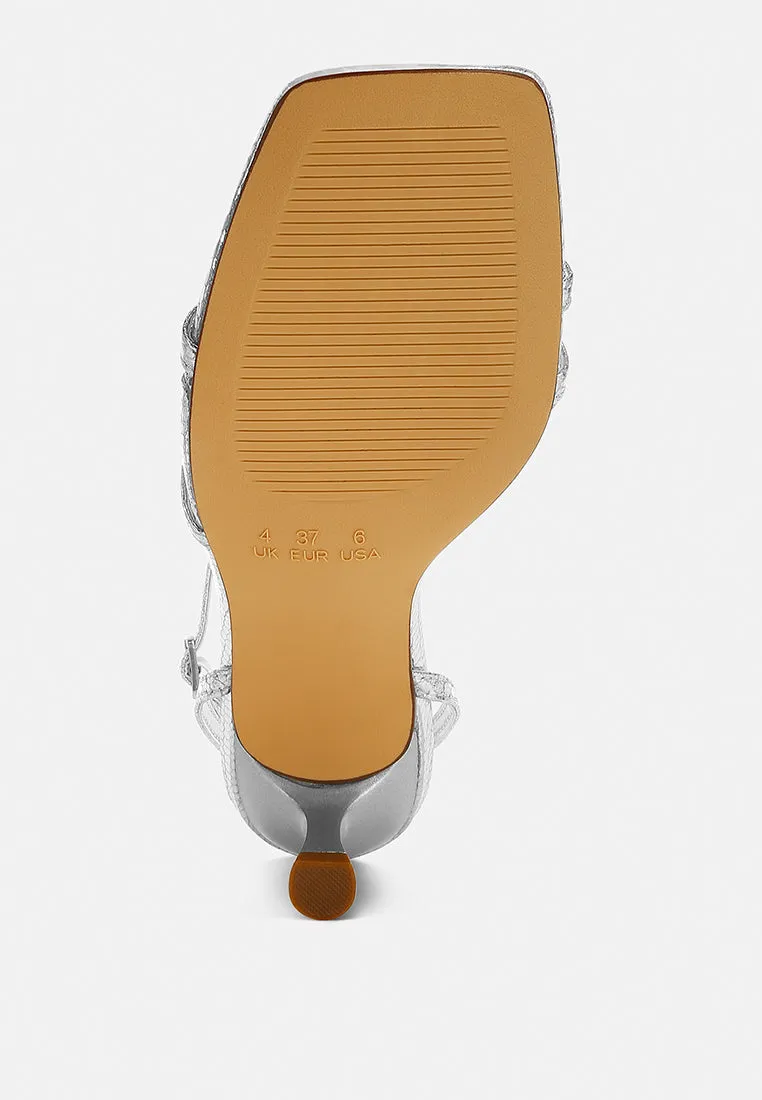 Faux Leather Strappy Sandals By Ruw