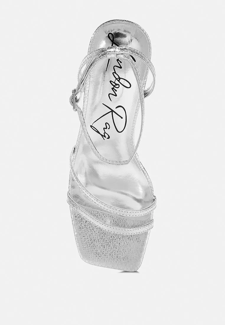 Faux Leather Strappy Sandals By Ruw
