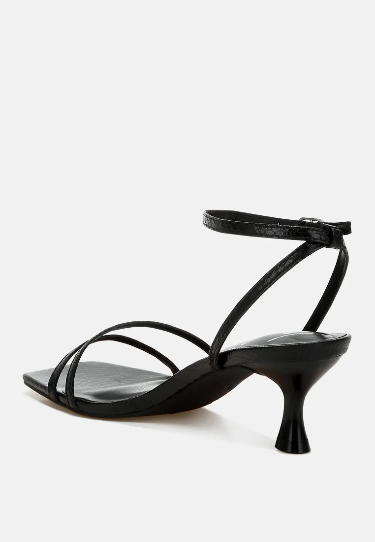 Faux Leather Strappy Sandals By Ruw