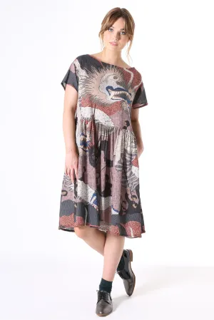 Festival Drop Waist Dress Pink in Seersucker