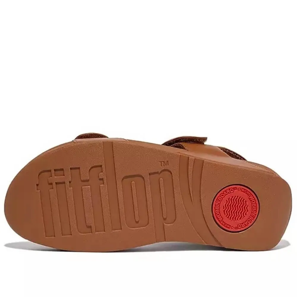 Fitflop Lulu Adjustable Leather Sandals-TAN