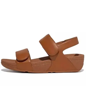 Fitflop Lulu Adjustable Leather Sandals-TAN