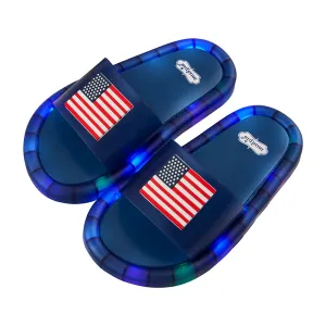 Flag Light Up Sandal Slides | M / L