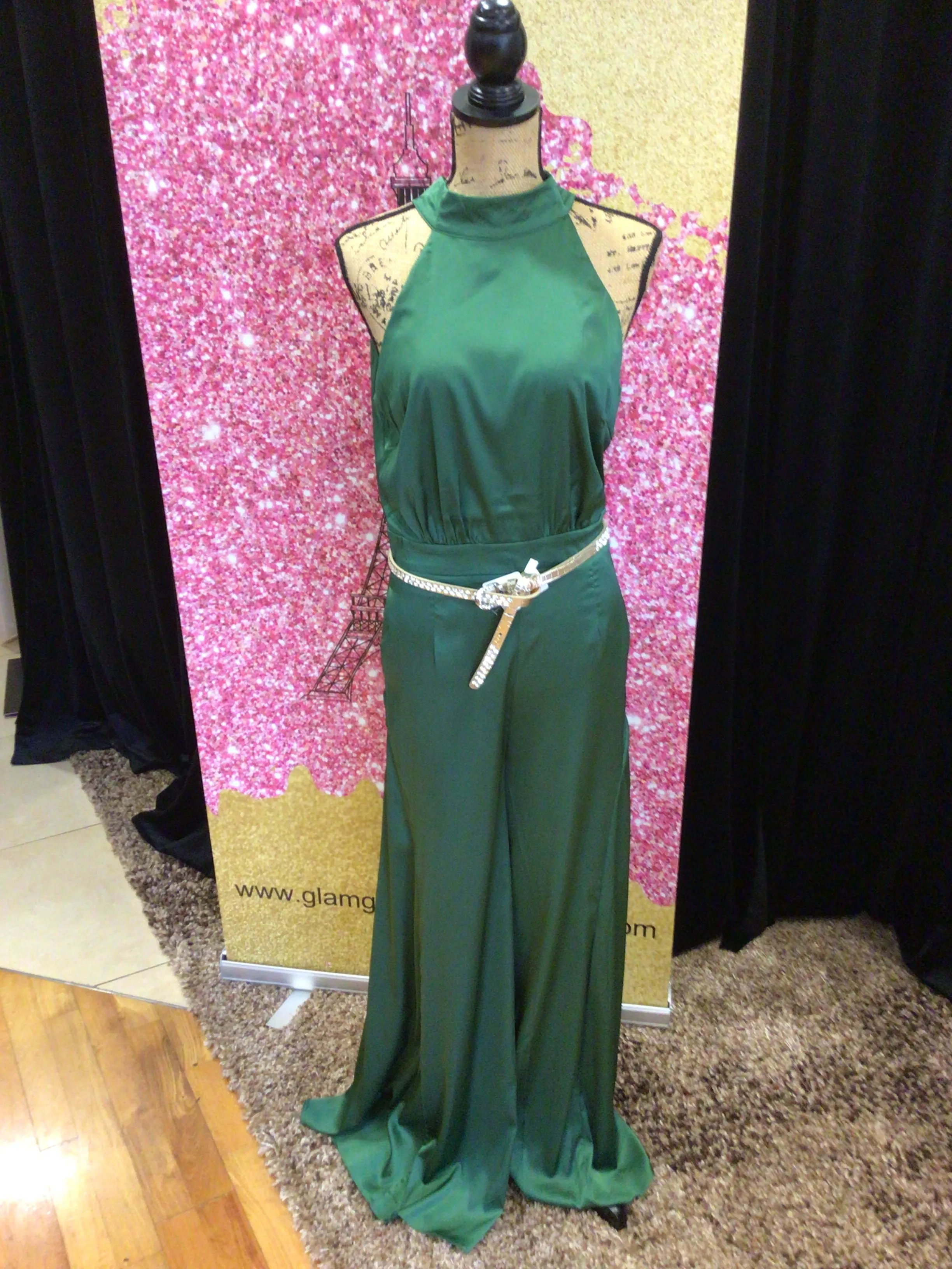 Flare legged halter jumpsuit