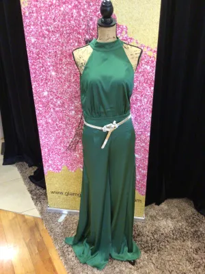 Flare legged halter jumpsuit