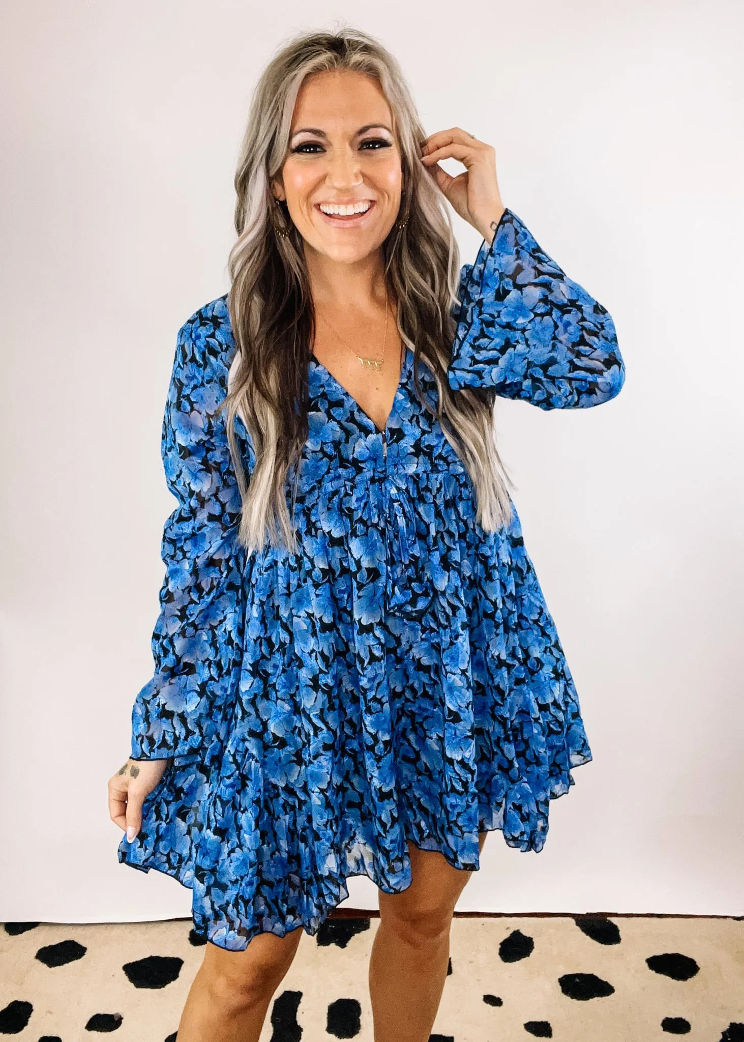 Floral Chiffon Bell Sleeve Romper