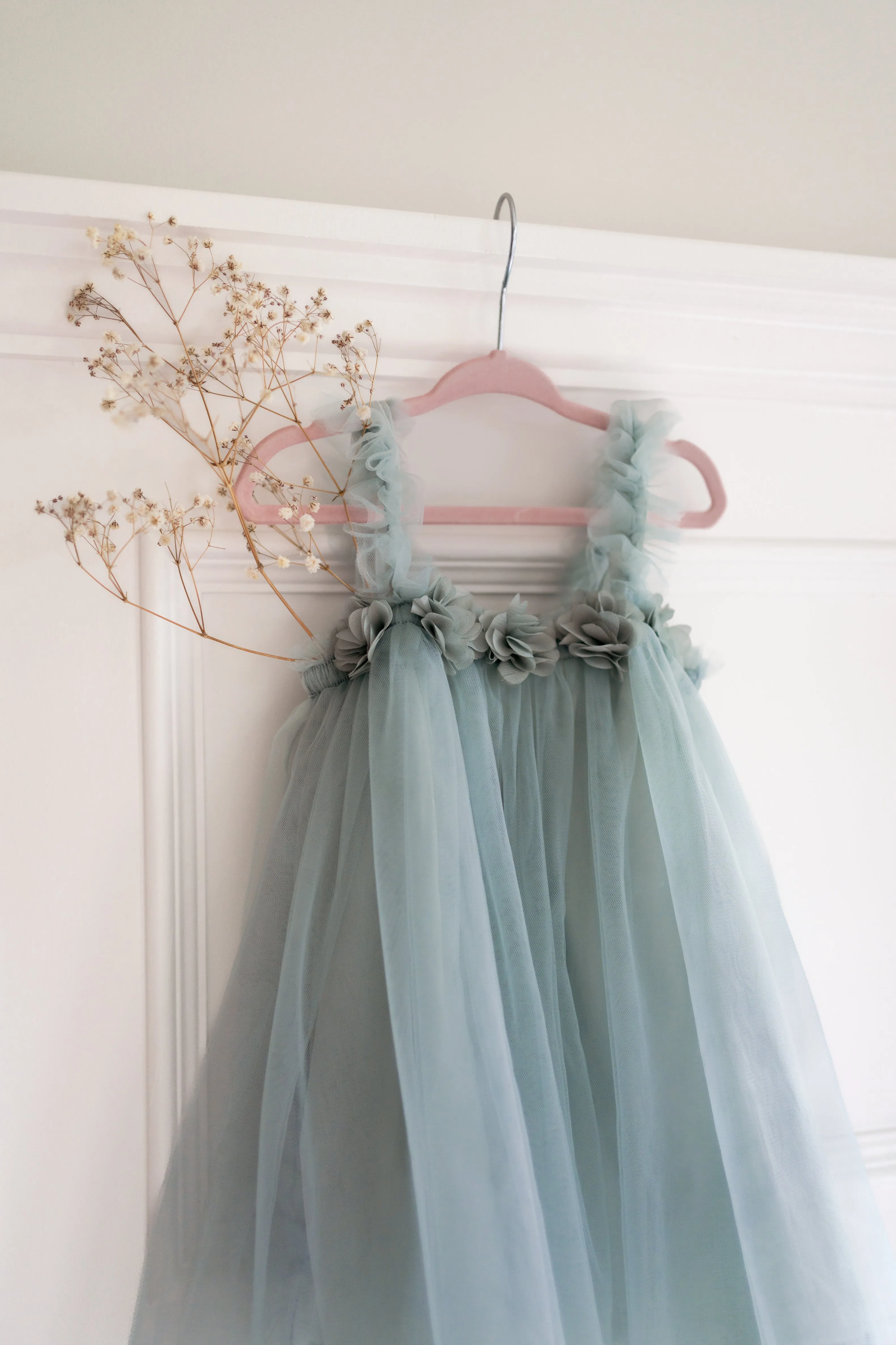Floral Dreams Dress- Misty Blue