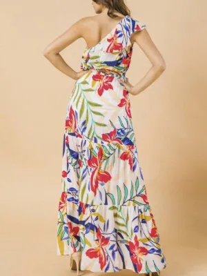 Floral One Shoulder Dress