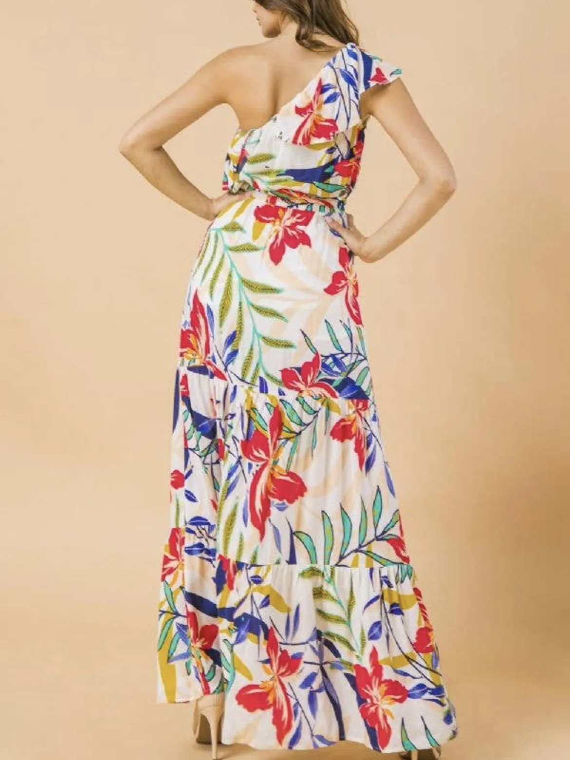 Floral One Shoulder Dress
