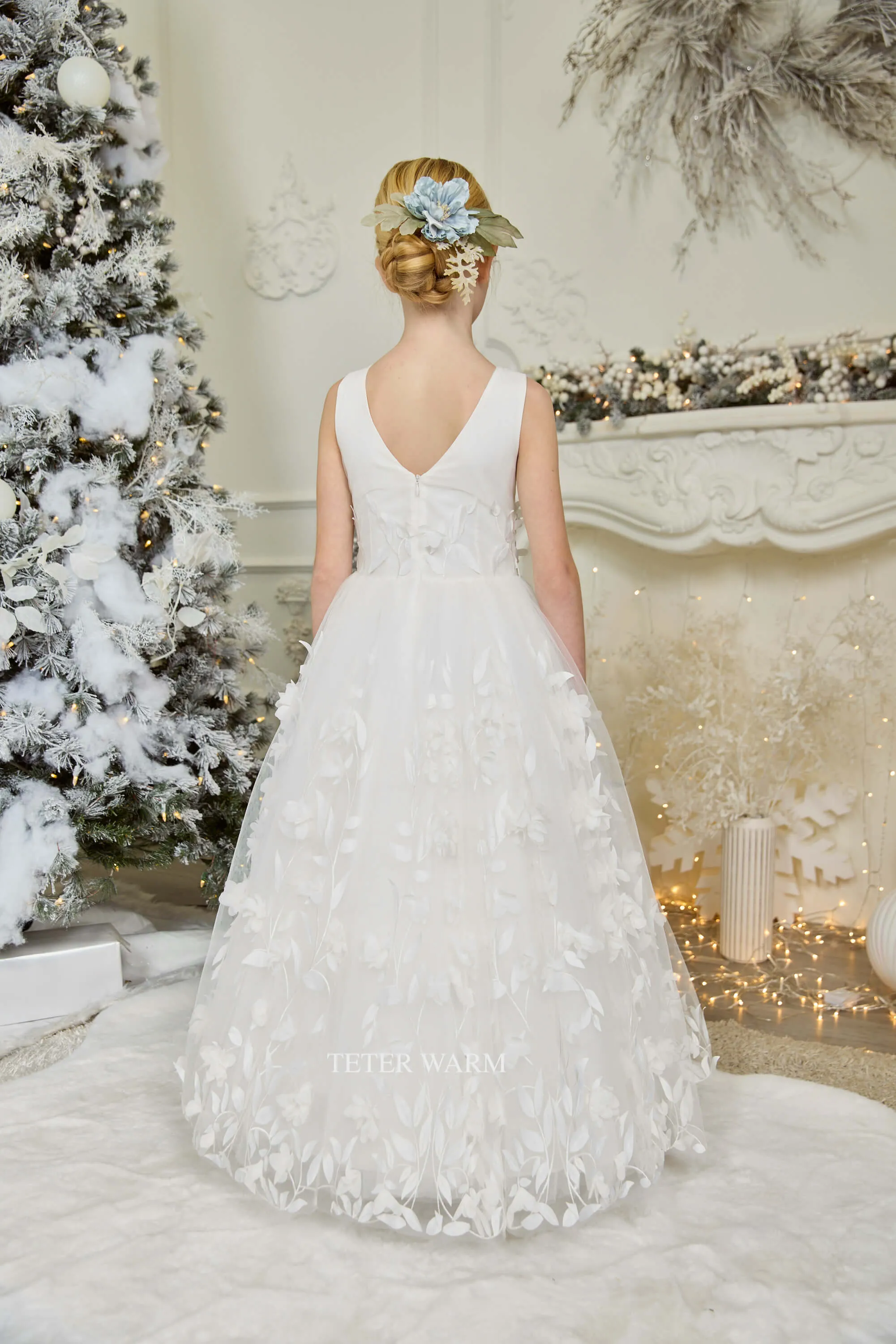 Floral Petal Embellished Dress DS21