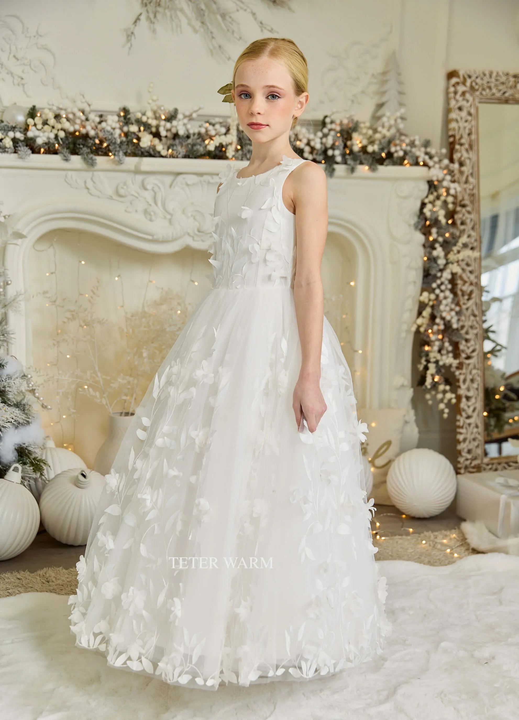 Floral Petal Embellished Dress DS21