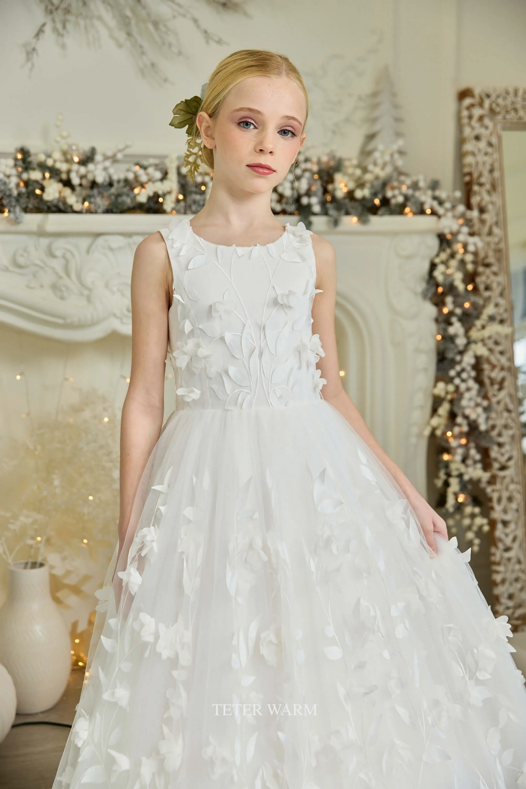 Floral Petal Embellished Dress DS21
