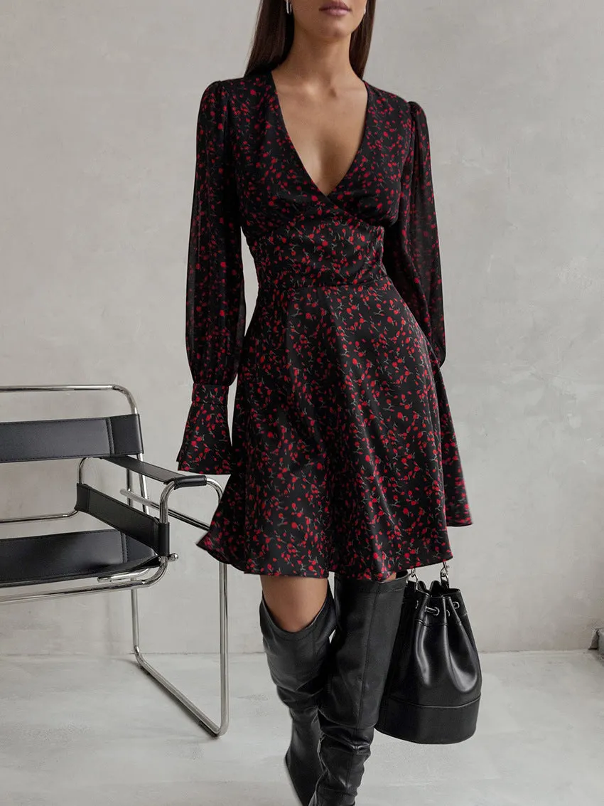 Floral Printed Fit and Flare Dress