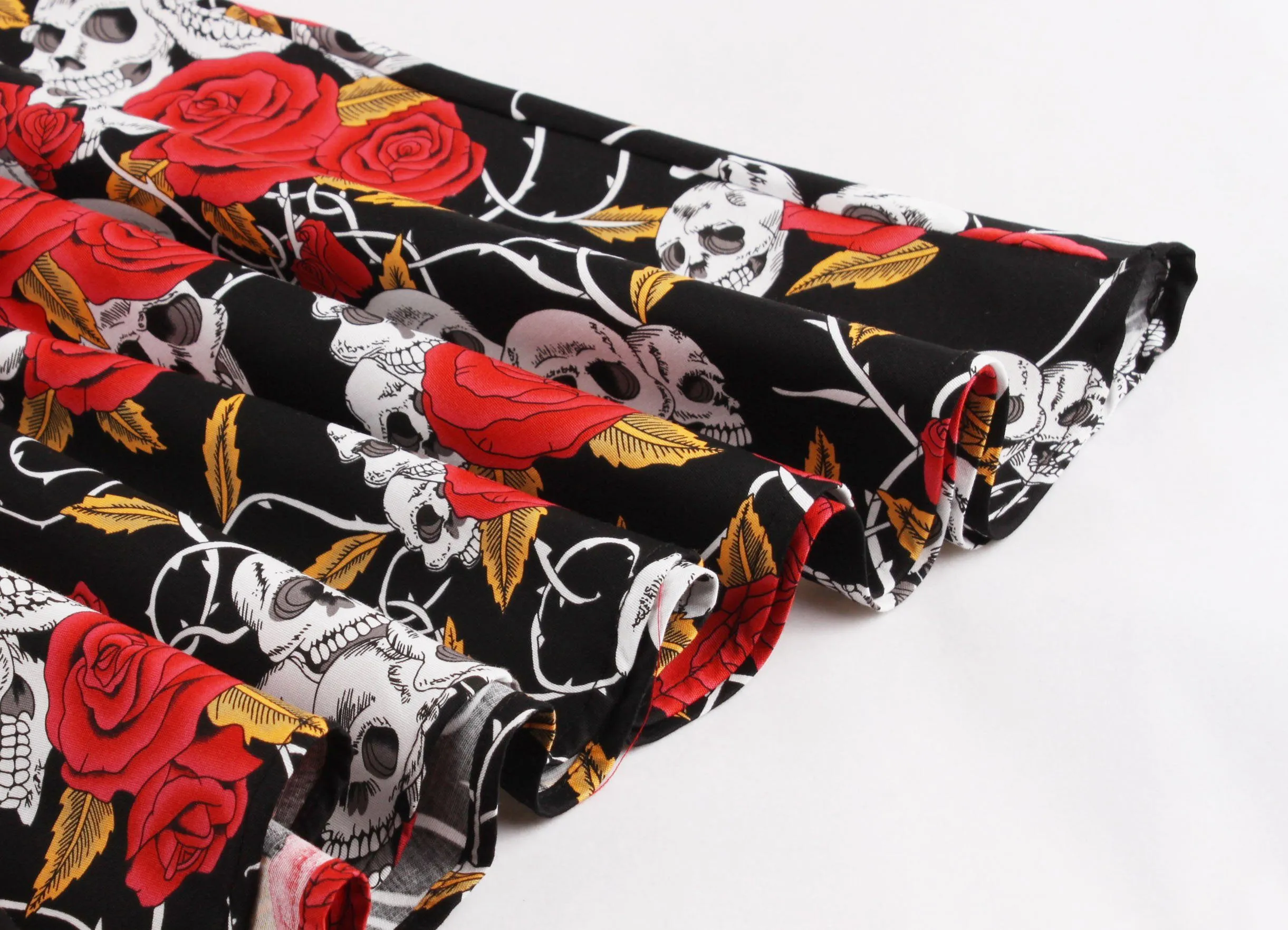 Flroal Skull Vintage Dresses Audrey Hepburn Retro Style