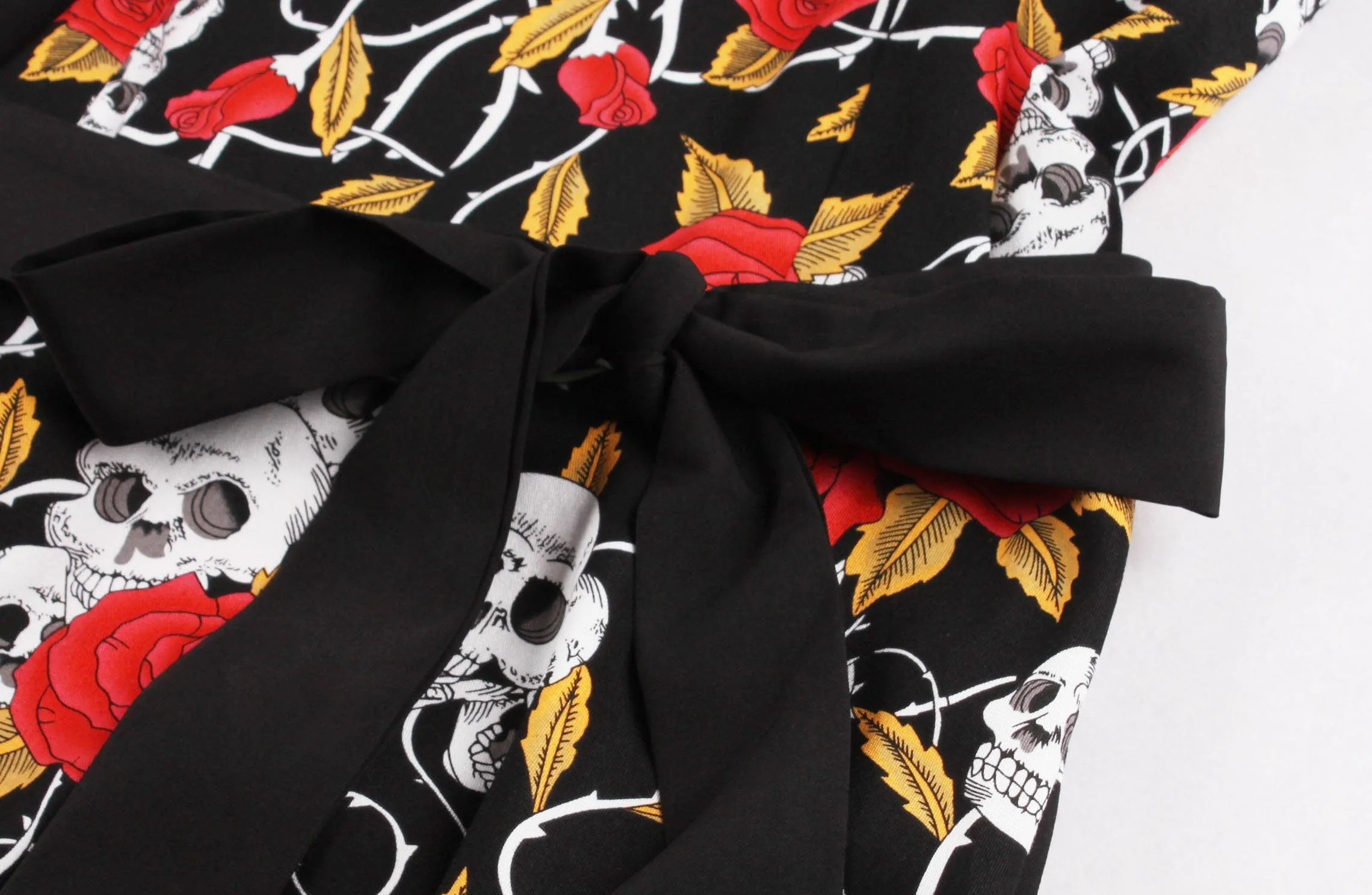 Flroal Skull Vintage Dresses Audrey Hepburn Retro Style