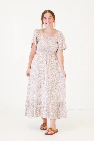 Forever Bound Smocked Ditzy Floral Dress