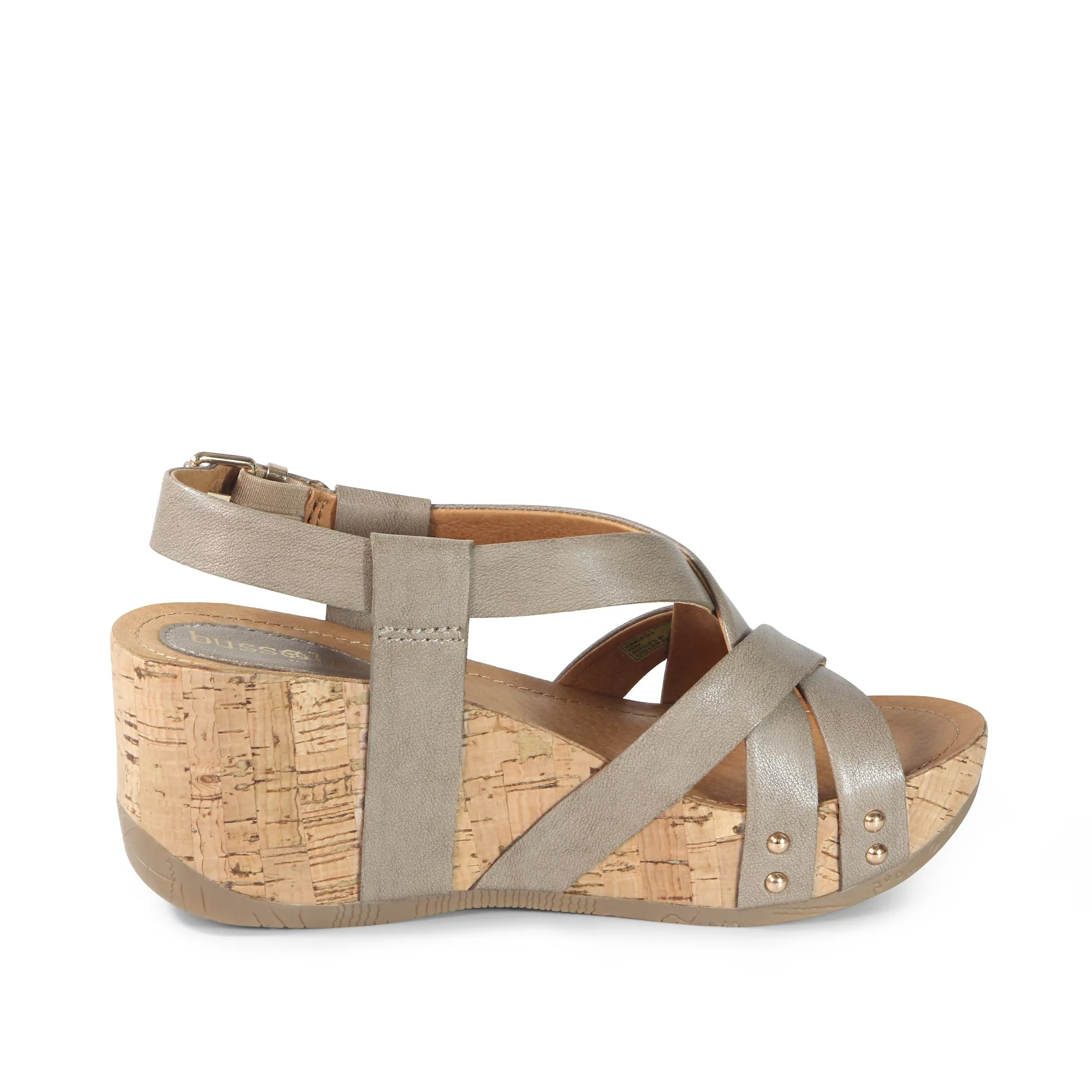 Formentera Cross Straps Wedge Sandals (Taupe)