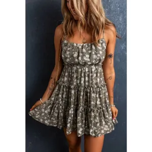 Frilly Tiered Short Floral Dress