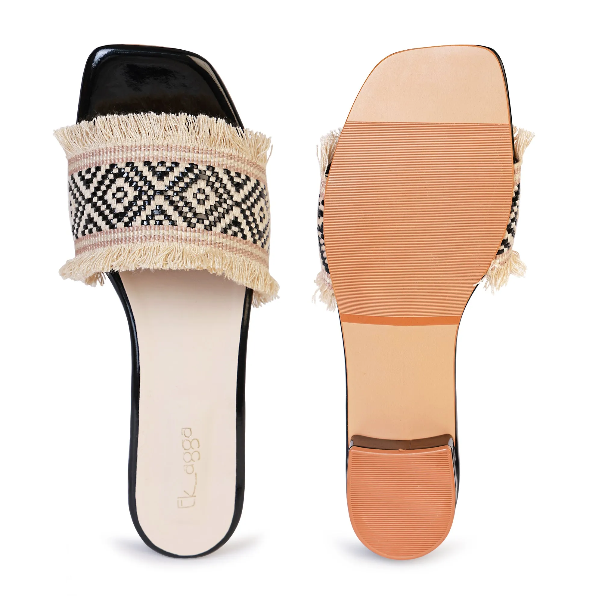 Fringe Tweed Sliders
