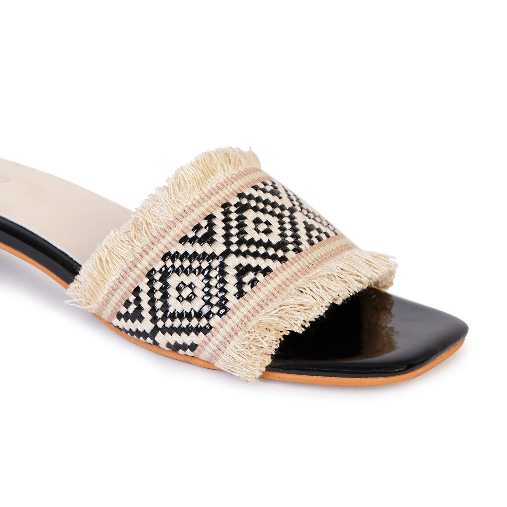 Fringe Tweed Sliders
