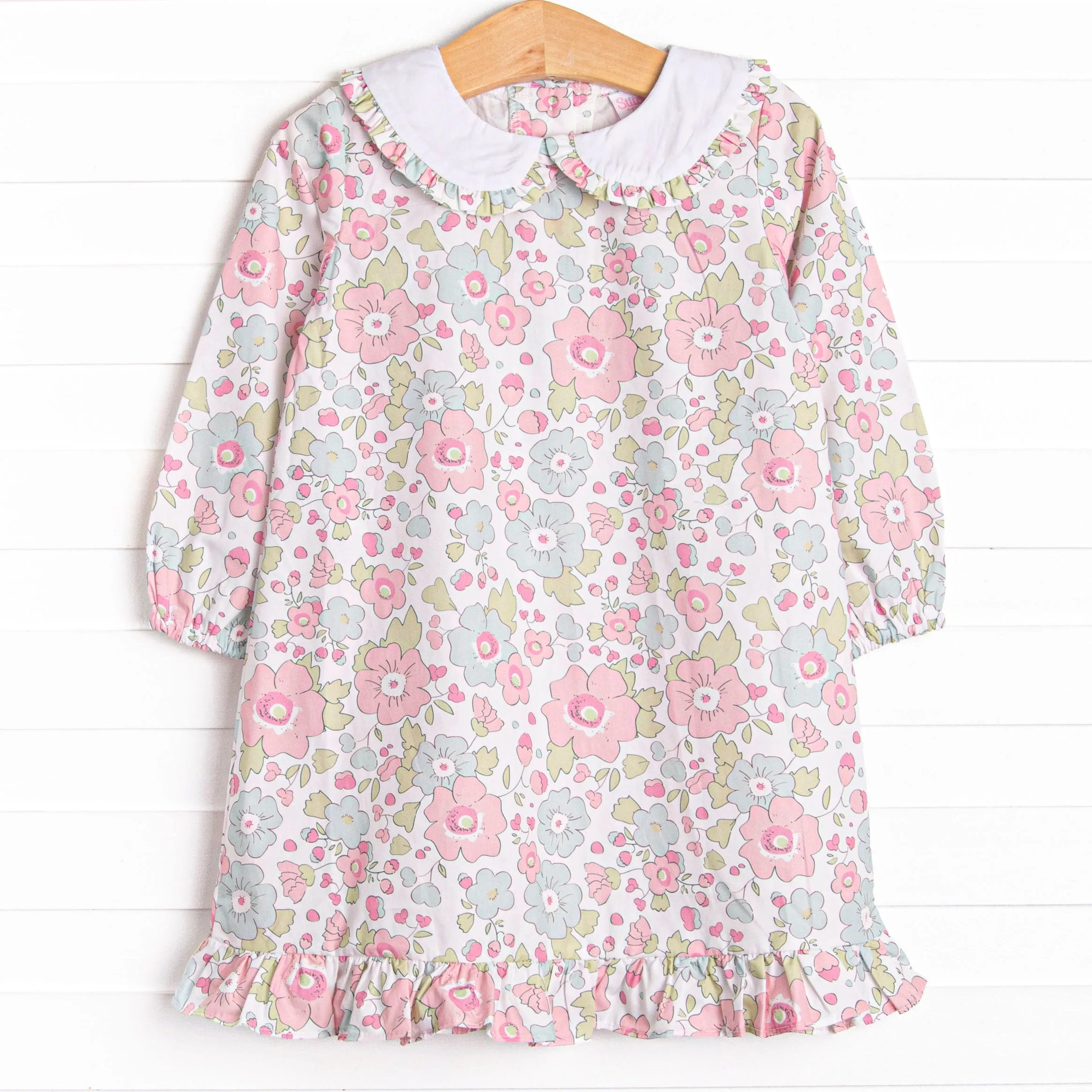 Fuchsia Flowers Dress, Green