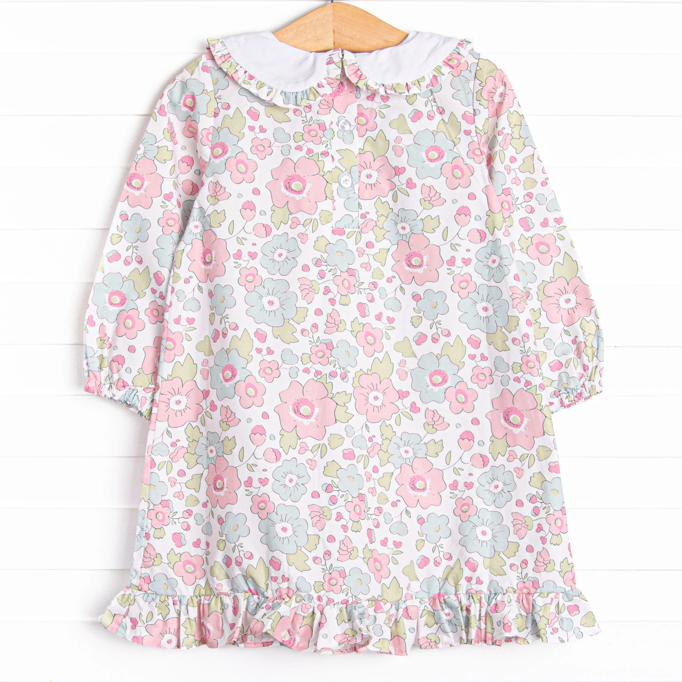 Fuchsia Flowers Dress, Green