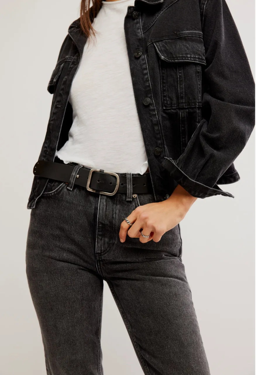 GALLO LEATHER BELT - BLACK