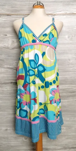 GIRL SIZE MEDIUM (8/10 YEARS) - ROXY, Floral Summer Dress VGUC B42